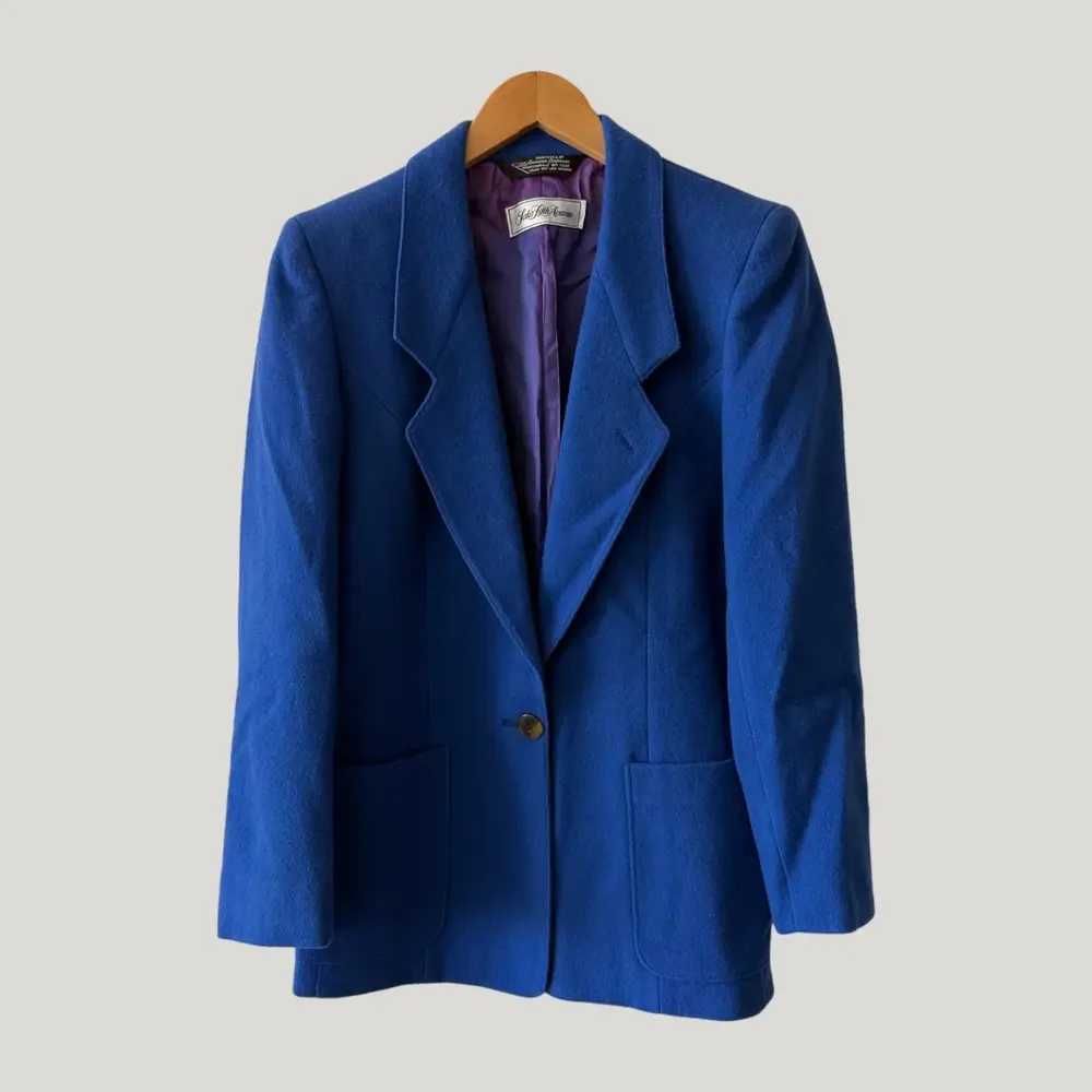 Vintage Saks Fifth Avenue • Blue and Violet Wool Blazer Jacket